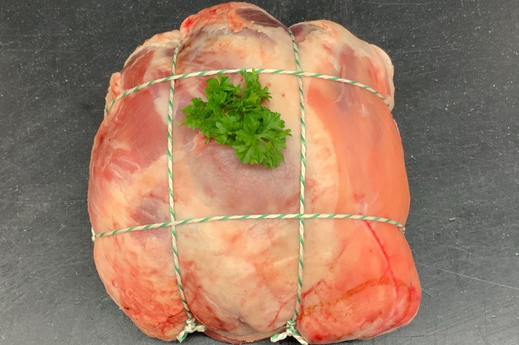 Stuffed boneless shoulder of lamb